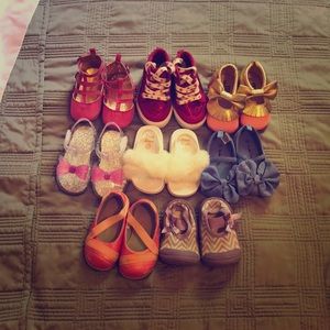 Lot of size 4 baby girl shoes